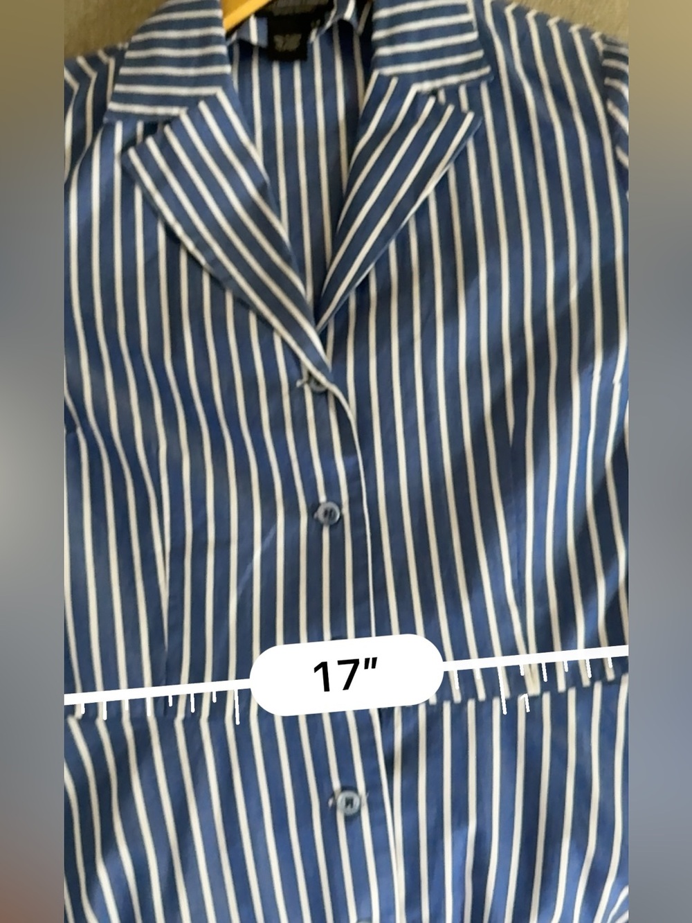 J. Peterman Blue & White Striped Cotton Shirt Dress Size 14 NWOT - Picture 10 of 10